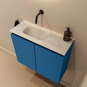 Mondiaz Ture DLux toiletmeubel 60cm jeans met wastafel ostra links zonder kraangat