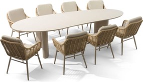Tuinset 8 personen 300 cm Aluminium/rope Taupe Coco Antoni/Weave