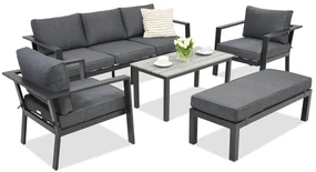 Aluminium tuinmeubelen Sydney Coffee 5 met bank Garden Point antraciet