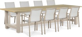 Tuinset 8 personen 300 cm Aluminium Zand/Beige Lifestyle Garden Furniture Timo/San