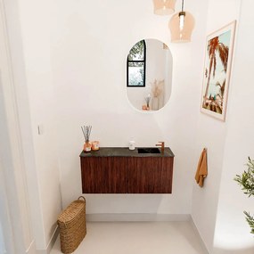 Mondiaz Joya DLux 90cm toiletmeubel ruby met wastafel faye rechts 1 kraangat lava