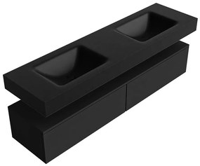 Zaro Alan badmeubel 170cm urban 2 lades met vrijhangende wastafel cloud dubbel 2 kraangaten urban