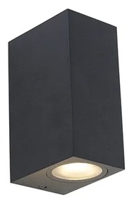 Set van 4 smart wandlampen zwart IP44 incl. 8 Wifi GU10 - Baleno