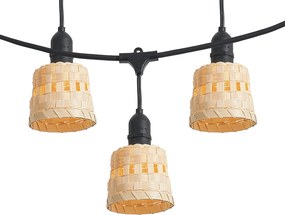 Lichtsnoer bamboe met stekker 8m incl. LED 10-lichts IP44 - Ibiz