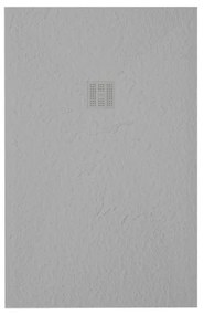 ZEZA Grade douchevloer - 80x90cm - antislip - antibacterieel - mineraalmarmer - rechthoek - mat perla (lichtgrijs) 400000000000020092
