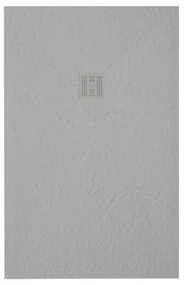 ZEZA Grade douchevloer - 80x90cm - antislip - antibacterieel - mineraalmarmer - rechthoek - mat perla (lichtgrijs) 400000000000020092