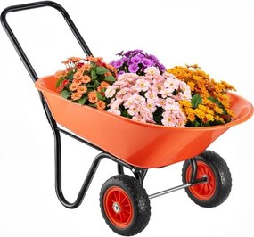 VEVOR kruiwagen, 5 kubieke voet laadvolume en 397 lbs capaciteit, 2-wielige tuinkiepwagen, tuinwagen met handvat en 10-inch brede spoorwielen, gemakkelijk te laden tuinwagen en buitengazonwagen