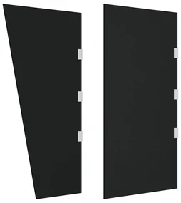 vidaXL 2-delige Deurluifelset gehard glas zwart