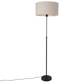Vloerlamp zwart verstelbaar met kap lichtgrijs 50 cm - Parte Design E27 rond Binnenverlichting Lamp