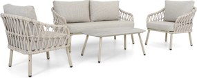 Stoel en Bank Loungeset 4 personen Rope Zand/Beige  Coco Serra