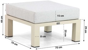 Hoek loungeset 5 personen Aluminium Taupe  Lifestyle Garden Furniture Luca