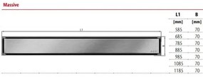 Aco Showerdrain c colours douchegoot 785mm H=92 vloerflens rooster zwart 90109102