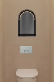 Hotbath &More inbouwnis met verlichting toogmodel 30x45x10cm geborsteld zwart PVD