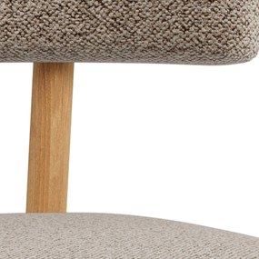 Mazzoni TORAY Latte Beige (stof Monza 60)/eiken naturel onderstel - GESTOFFEERDE EETKAMERSTOEL VOOR KEUKEN/EETKAMER
