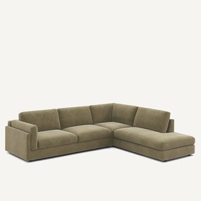 Ombouwbare hoekbank, in linnen fluweel, César