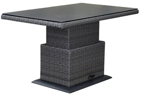 Miami lounge-diningtafel 130x75xH47-71 cm in hoogte verstelbaar antraciet