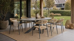 Tuinset 6 personen 220 cm Aluminium/Rope Taupe De Laan Projects