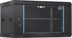 VEVOR 6U wandgemonteerde netwerkserverkast, 15,5 inch diep, serverrackbehuizing, max. 200 lbs. vloergemonteerd laadvermogen, met afsluitbare glazen deur en zijpanelen, voor IT-apparatuur, audiovisuele apparatuur