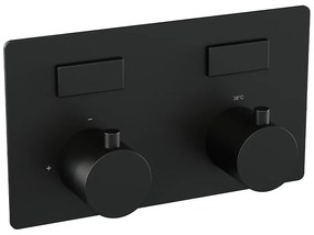 Brauer Black Edition thermostatische inbouw badkraan met uitloop en 3 standen handdouche set 4 zwart mat