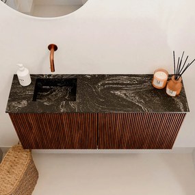 Mondiaz Joya DLux 90cm toiletmeubel ruby met wastafel faye links zonder kraangat lava
