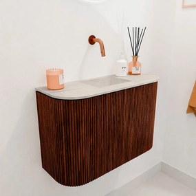 Mondiaz Joya DLux 65cm toiletmeubel ronding links/rechts ruby met wastafel faye midden zonder kraangat ostra