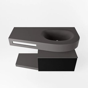 Mondiaz Riva badmeubel 100cm Urban met 1 lade en wastafel rechts 1 kraangat Dark Grey
