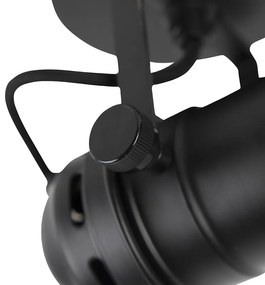 Industriele studioSpot / Opbouwspot / Plafondspot zwart GU10 met kleppen - Movie Industriele / Industrie / Industrial GU10 cilinder / rond rond Binnenverlichting Lamp