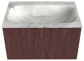Mondiaz Kurve-dlux 70cm badmeubel ruby met 1 lade en wastafel big small midden zonder kraangat opalo