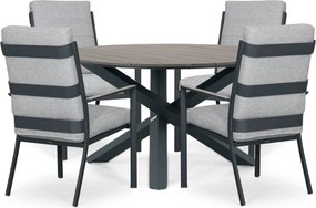 Tuinset 4 personen 125 cm Aluminium Grijs Lifestyle Garden Furniture Lecce/Ancona