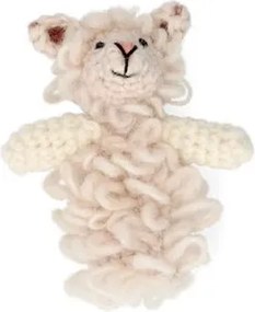 Vingerpopje, schaap, wol, 9 cm