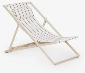 Opvouwbare Stalen Hangmat Met Kussen Jensy Gletsjerwit - Marineblauw - Sklum