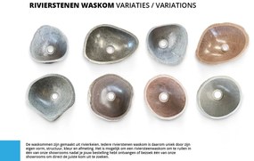 Saniclear Lovi fonteinset met rivierstenen waskom en chromen kraan voor in het toilet