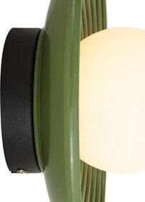 Retro plafondlamp groen met opaal glas - Lila