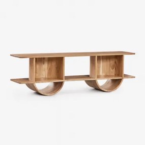 Tv-meubel 150x35 Cm In Flin-hout Rustiek Acaciabruin - Sklum