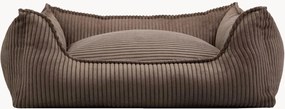 Ribfluwelen hondenmand met matras Truffle
