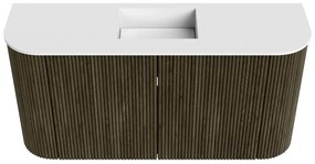 Mondiaz Joya 85cm toiletmeubel ronding links/rechts shadow met wastafel faye midden 1 kraangat talc