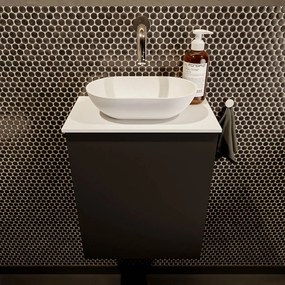 Mondiaz Fowy toiletmeubel 40cm urban met witte waskom midden zonder kraangat