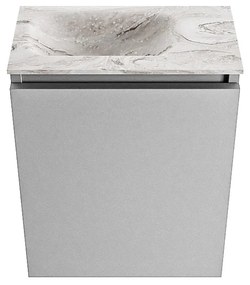 Mondiaz Ture DLux toiletmeubel 40cm plata met wastafel glace links zonder kraangat