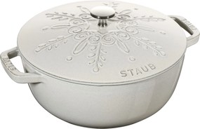 Staub La Cocotte Braadpan snowflake 24 cm / 3,6 l, Rond, White truffle - La Cocotte - Staub
