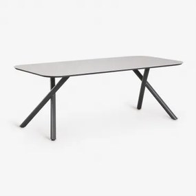 Rectangulaire Eettafel 200x95 Cm In Brinela Aluminium Grijs – Grafiet - Sklum