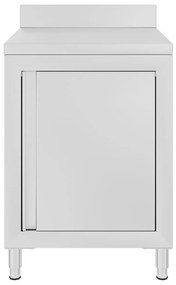 vidaXL Werktafel met kast commercieel 60x60x96 cm roestvrij staal
