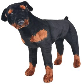 vidaXL Speelgoedhond rottweiler staand XXL pluche zwart en bruin