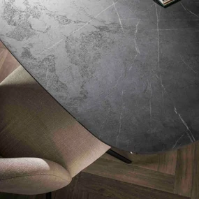 Marmer Look Eettafel Deens Ovaal 180x90 Cm - 180 X 90cm.
