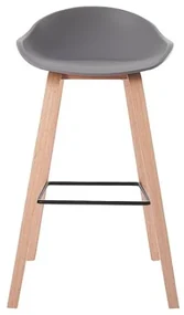 House of Rebels Barkruk - Romeo - 73 cm - Grijs - Hout - Set van 2 - House of Rebels