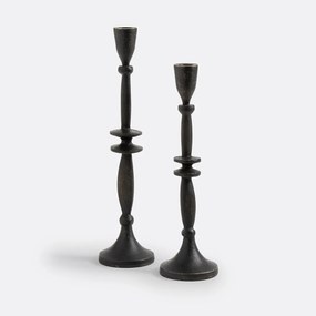 Set van 2 kandelaars in aluminium Elda