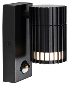 Design buiten wandlamp met bewegingsmelder zwart met bewegingssensor IP44 - Boris Design GU10 IP44 Buitenverlichting rond