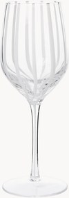 Handgeblazen witte wijnglas Stripe