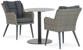 Bistroset 2 personen 70 cm Aluminium/wicker Grijs Garden Collections Boston/Como