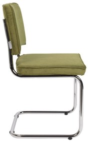 Zuiver Ridge Rib Eetkamerstoel Ribstof Groen