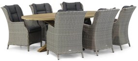 Tuinset 6 personen 240 cm Wicker Grijs Garden Collections Aberdeen/Boston